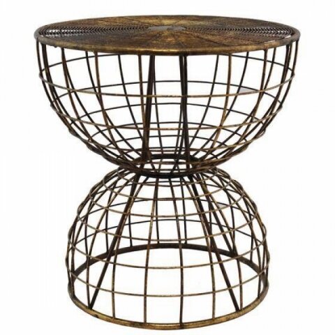 Contemporary Brass Wire Side Table/Stool